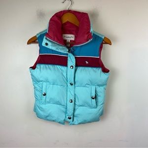 Abercrombie & Fitch Colorblock Down Feather Puffer Vest Y2K Size Small